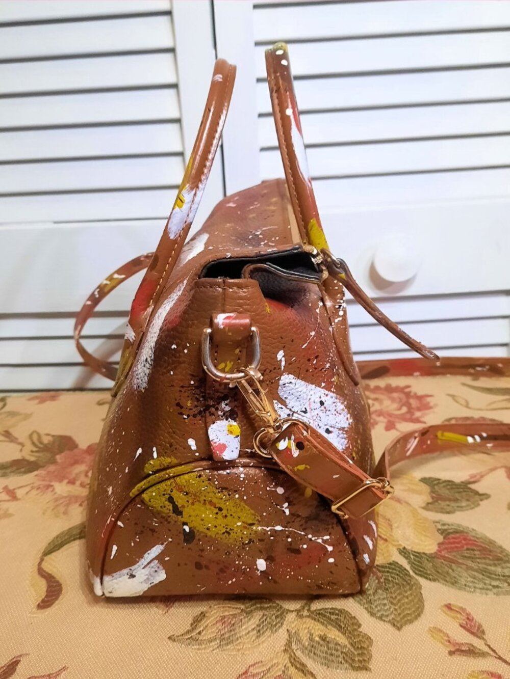 Dooney & Bourke Dipinta Inspired Hand Painted Satchel Cross Listed. - Picture 12 of 16